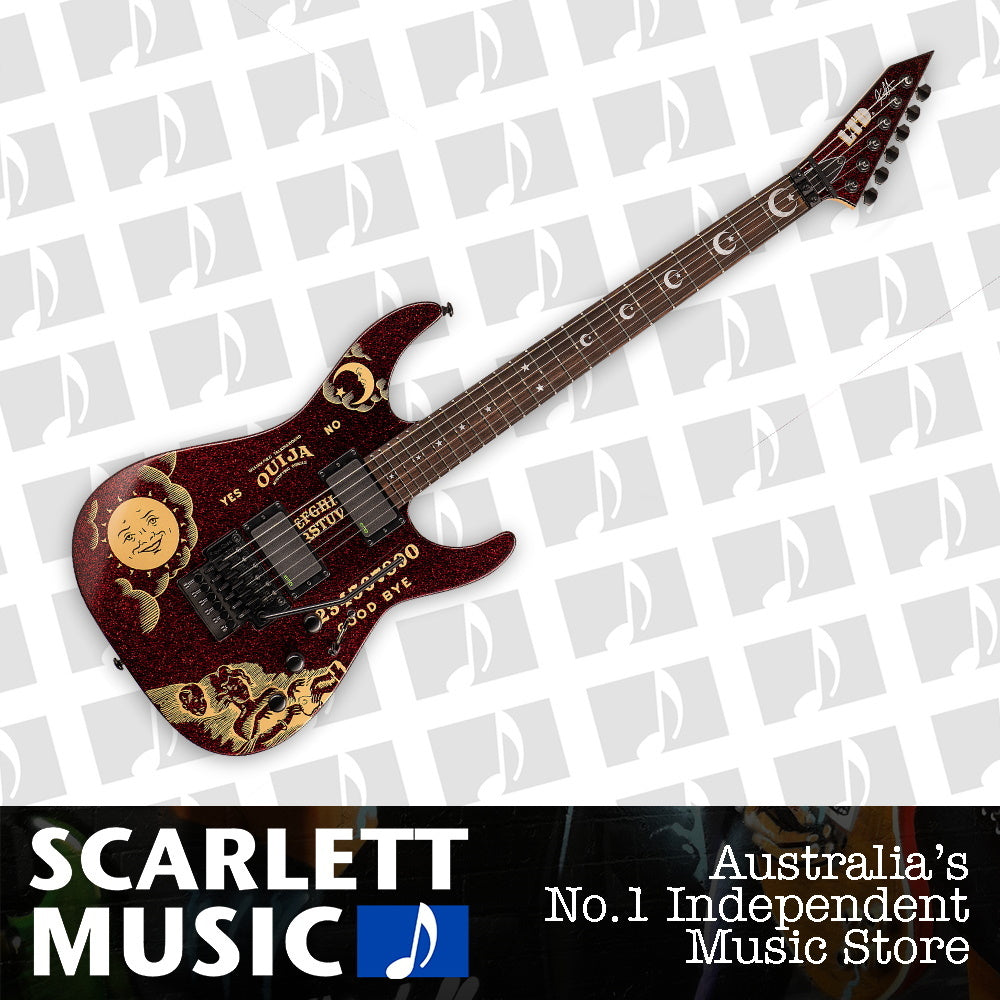 ESP LTD Kirk Hammett Ltd Ed Ouija Red Sparkle Signature Electric Guitar — view 2