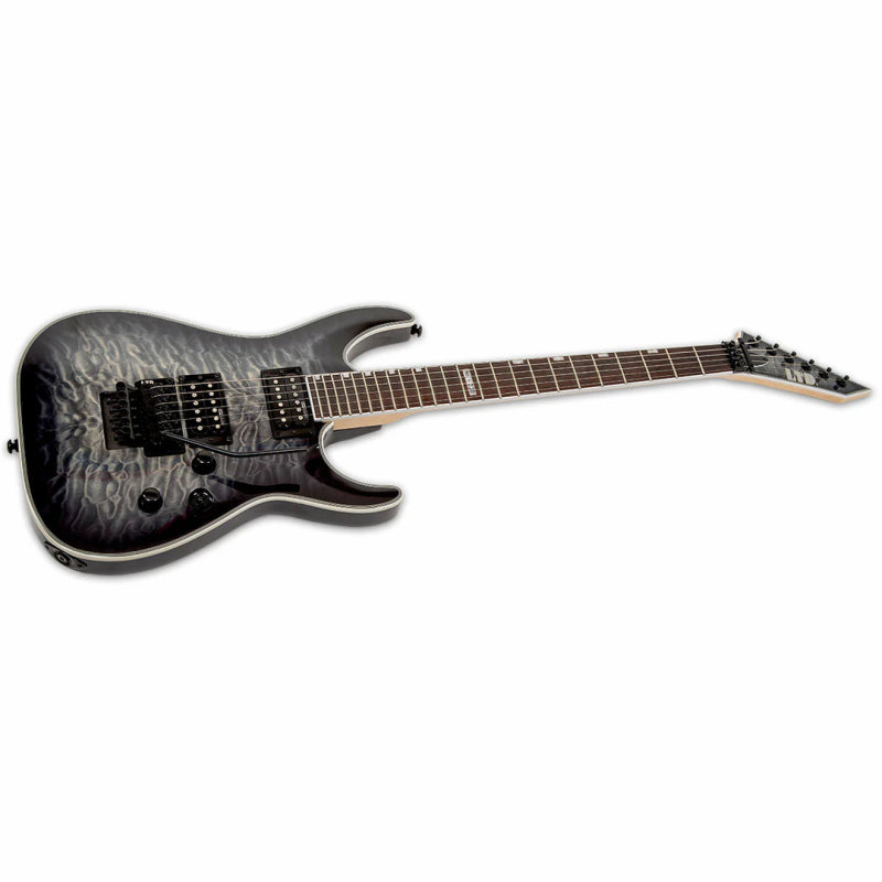 LTD MH-203QM See Thru Blue Electric Guitar with H/S/S Pickups and Floyd Rose Tremolo — view 3