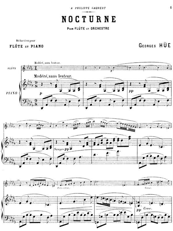 Hue - Nocturne Et Gigue Flute/Piano (Softcover Book)