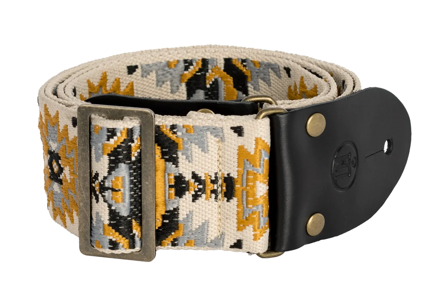 LM 2in Azteca Strap with White/Gold Aztec Pattern — view 4