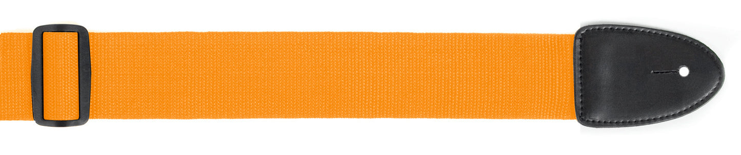 Orange Guitar Strap Standard XTR 2 Inch Poly Web Material, Leather Ends