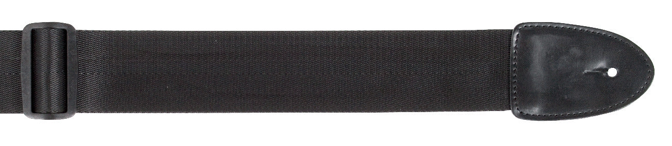 Black Guitar Strap XTR 2 Inch Poly Material, Stitched Leather Ends