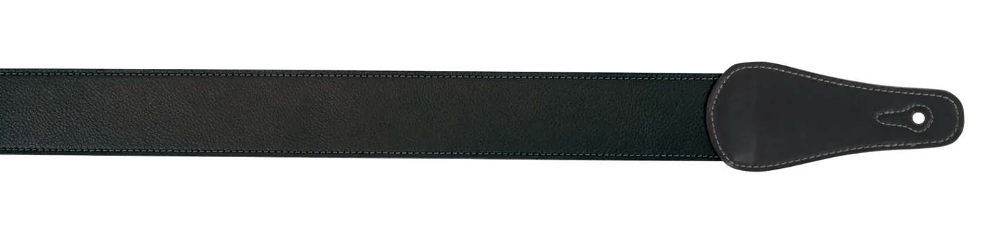 XTR 2 Inch Black Leather Guitar Strap