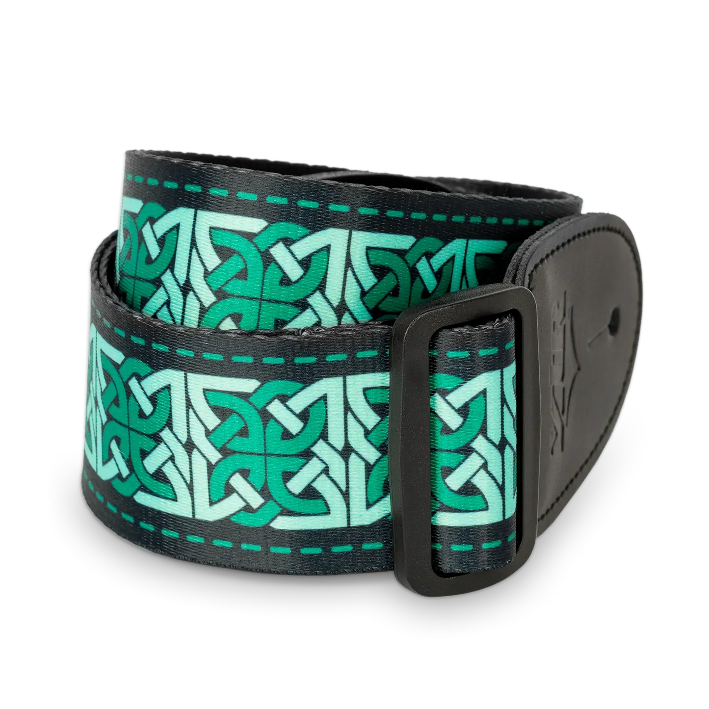 XTR 2 Inch Celtic Series Guitar Strap - Emerald Green — view 4