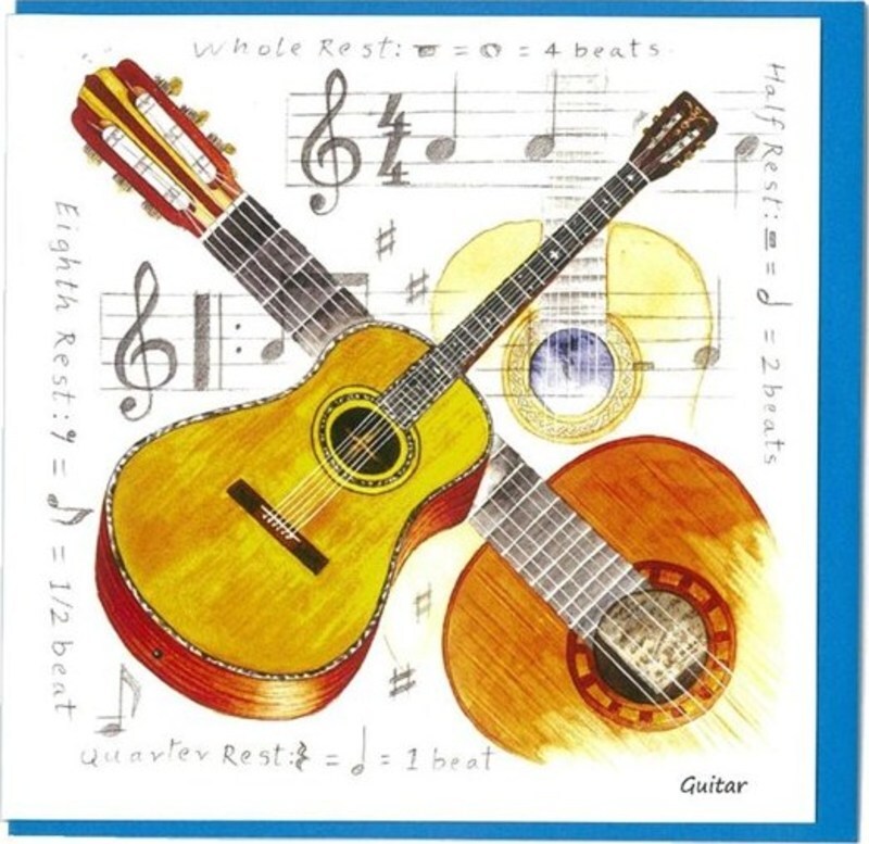Notelets - Acoustic Guitar Design (Pack Of 5)