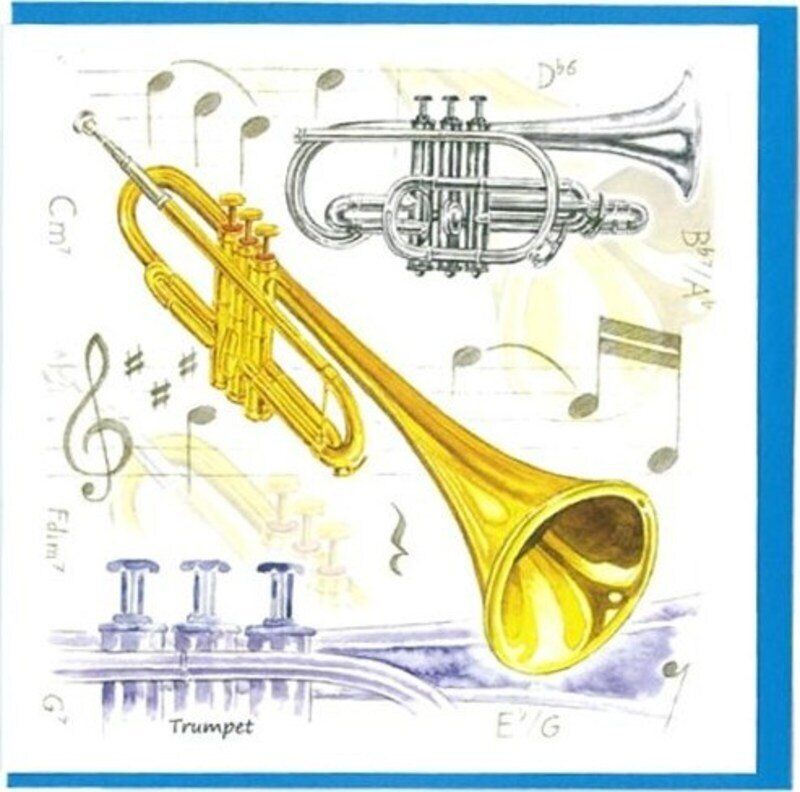 Notelets Trumpet Design by Little Snoring Ltd - Pack of 5