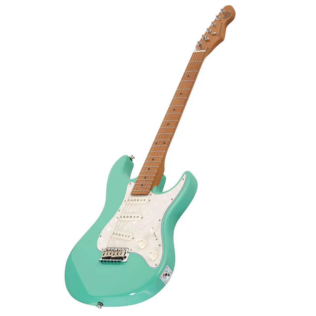 Levinson Sceptre Ventana Standard Double Cutaway Electric Guitar Sea Foam Green SSS with Maple Board — view 2