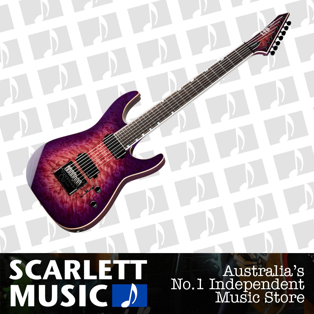 ESP LTD M-1007 Baritone Evertune Electric Guitar Cranberry Burst — view 2