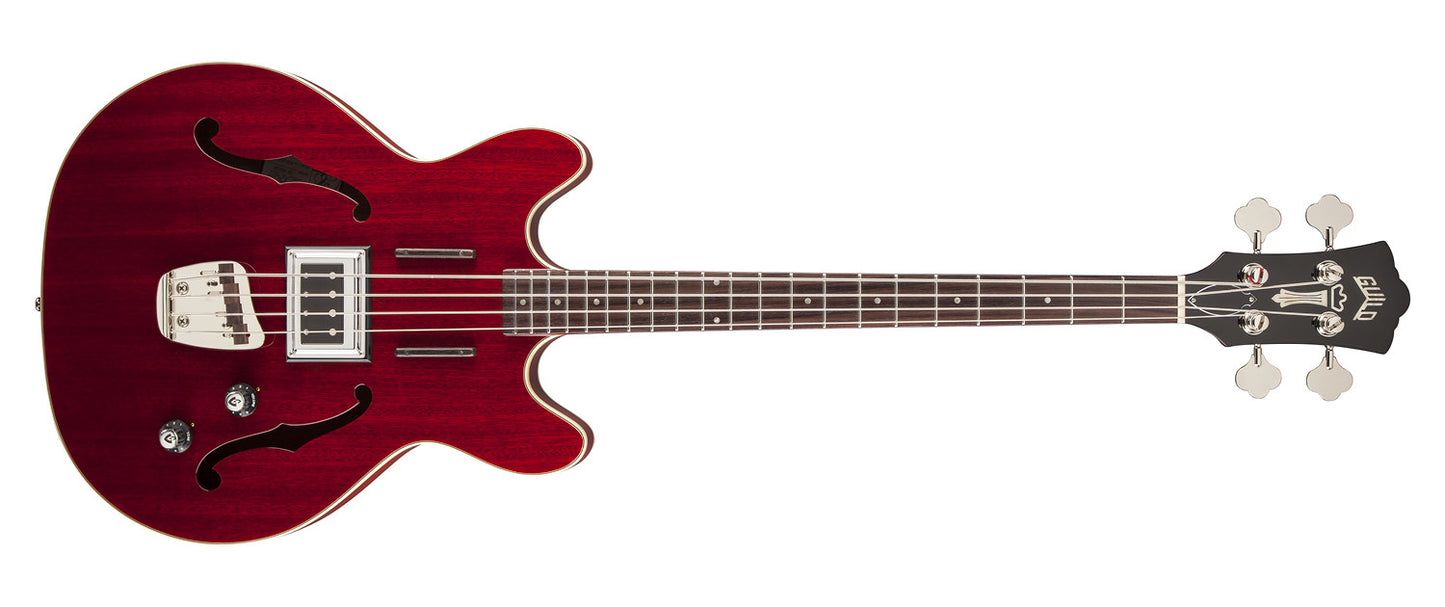 Guild Starfire Bass Semi Hollowbody Bass Guitar Cherry Red