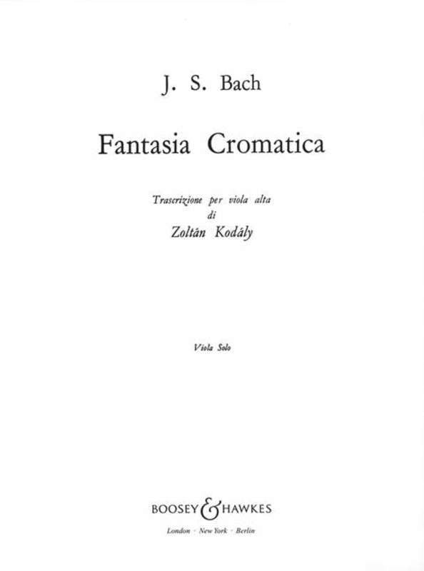 Bach - Fantasia Cromati For Viola Solo (Boosey & Hawkes)
