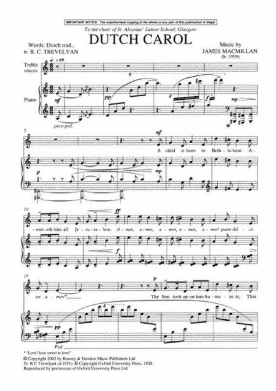 Dutch Carol Unis/Piano Book