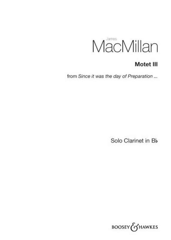 Motet Iii Clarinet Solo From Since It Was The Da Book
