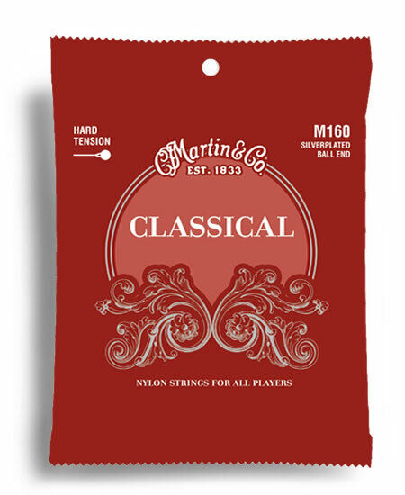 Martin M160 Classical Nylon/Silver Hard Tension Ball End String Set 28-43