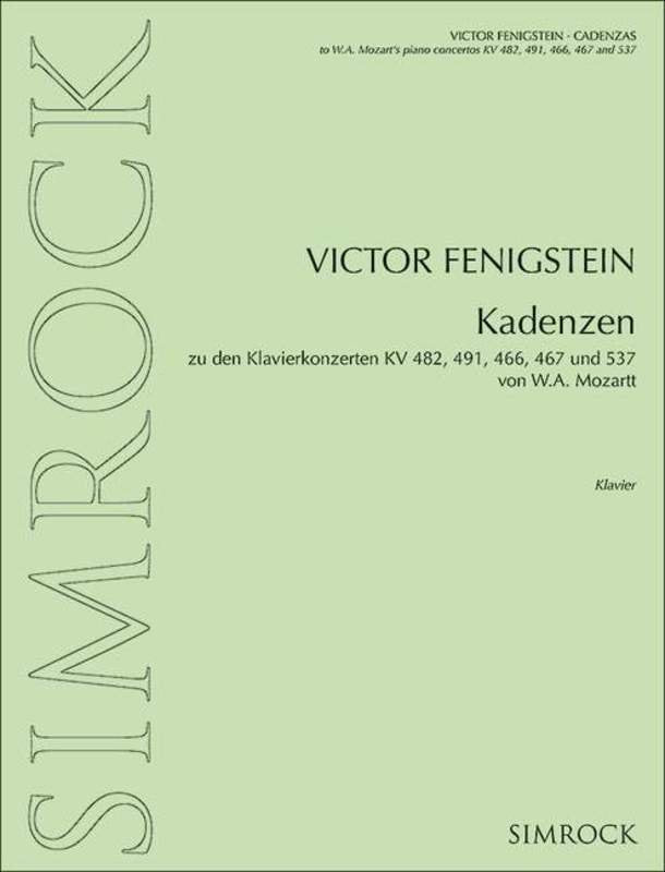 Cadenzas for Mozart Piano Concertos — Fenigstein (Simrock)