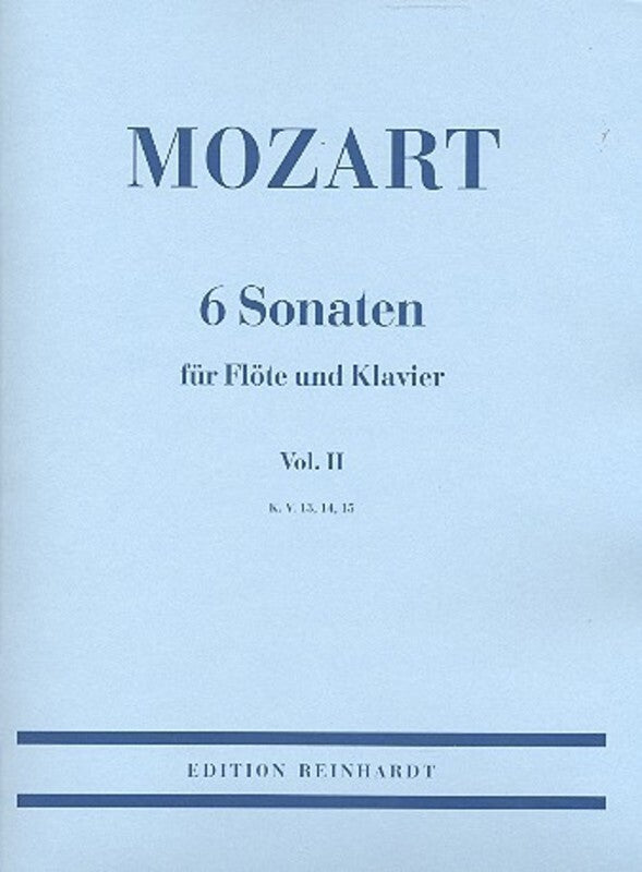 Mozart - 6 Sonatas Vol 2 K 13-15 Flute/Piano (Softcover Book)