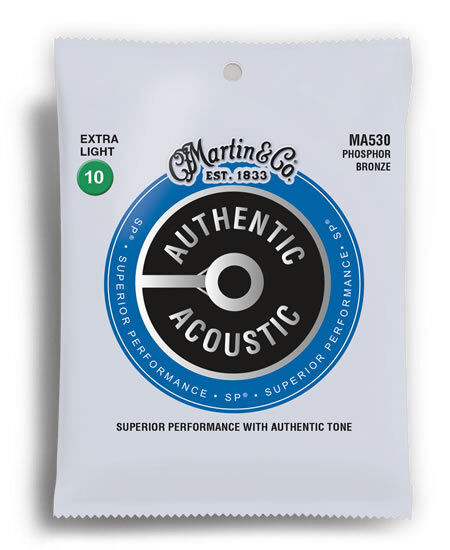 Martin Authentic Acoustic SP 92/8 Phosphor Bronze Extra Light Guitar String Set MA530 (10-47)