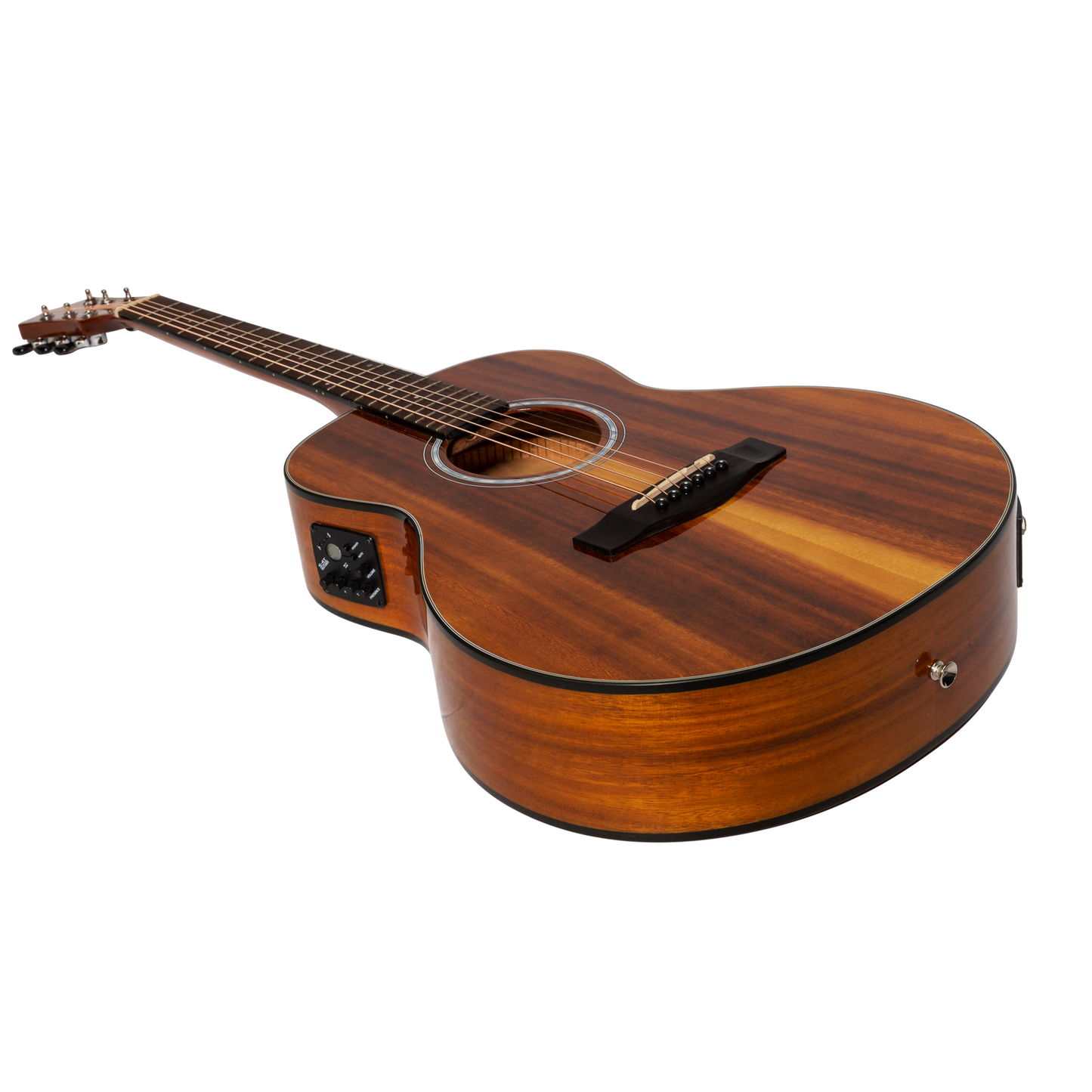 Martinez '51 Series' Acoustic-Electric Short Scale Guitar Koa Gloss 23.5" MAU-51G-KOA Natural Mini Body 6 Strings — view 3