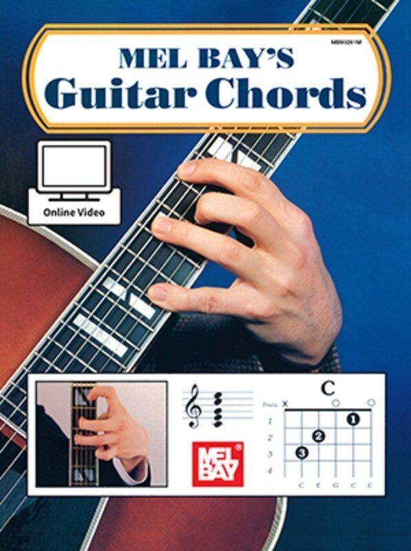 Guitar Chords Book by Mel Bay - 48 Pages with Photos, Notation, Diagrams & Online Instructional Video