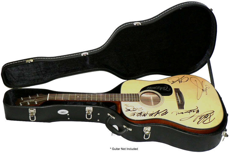 MBT Wooden Dreadnought Acoustic Guitar Case Black with Chrome Hardware — view 2
