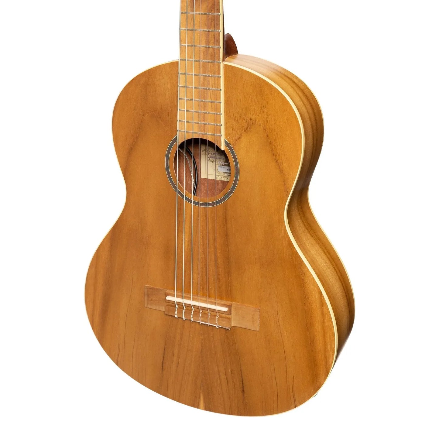 Martinez Slim Jim MC-SJ34PT-JTK 3/4 Size Electric Classical Guitar with Pickup and Tuner, Natural Satin Finish — view 4
