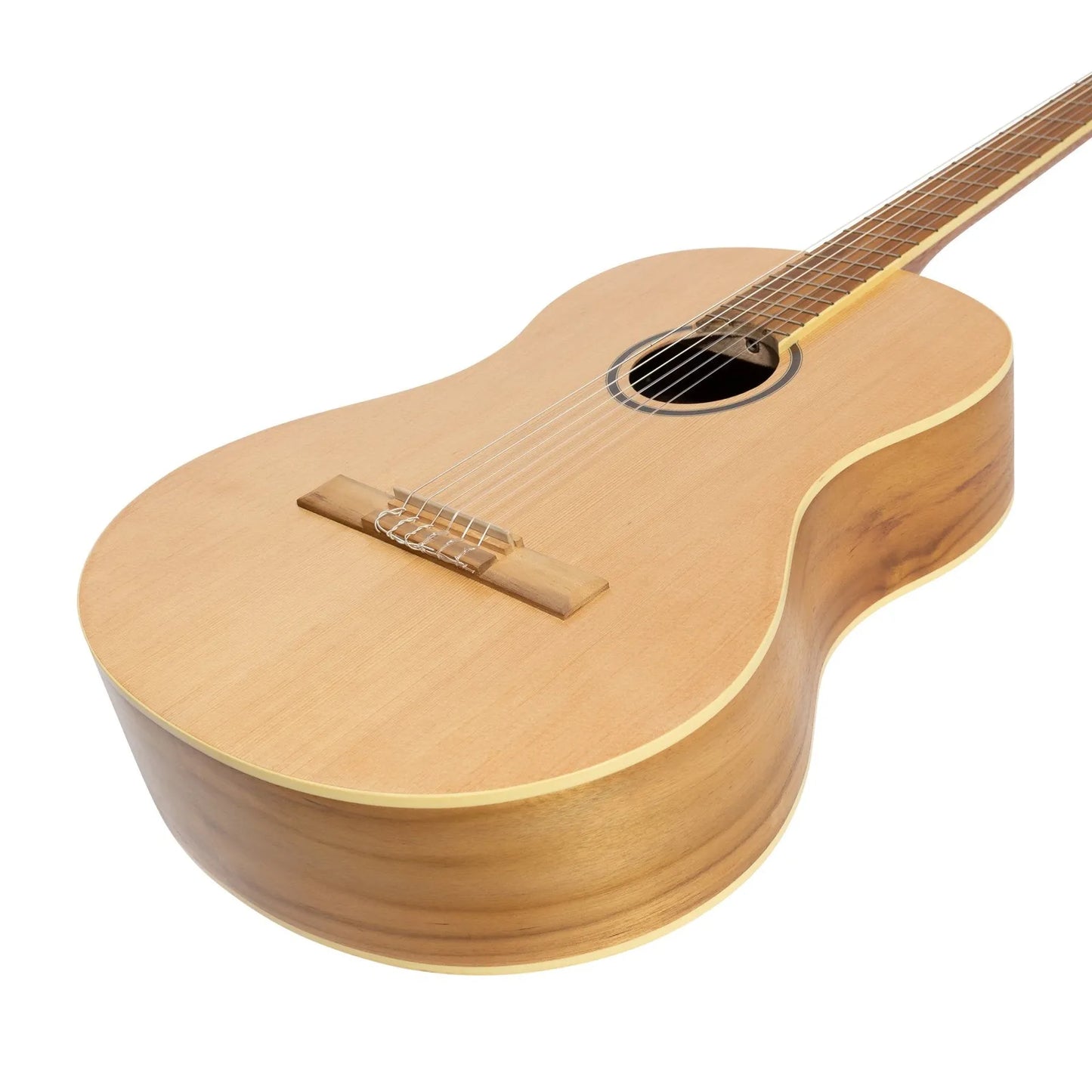 Martinez Slim Jim Full Size Student Classical Guitar with Built In Tuner - Natural Satin Finish, Model MC-SJ44T-SJ — view 6