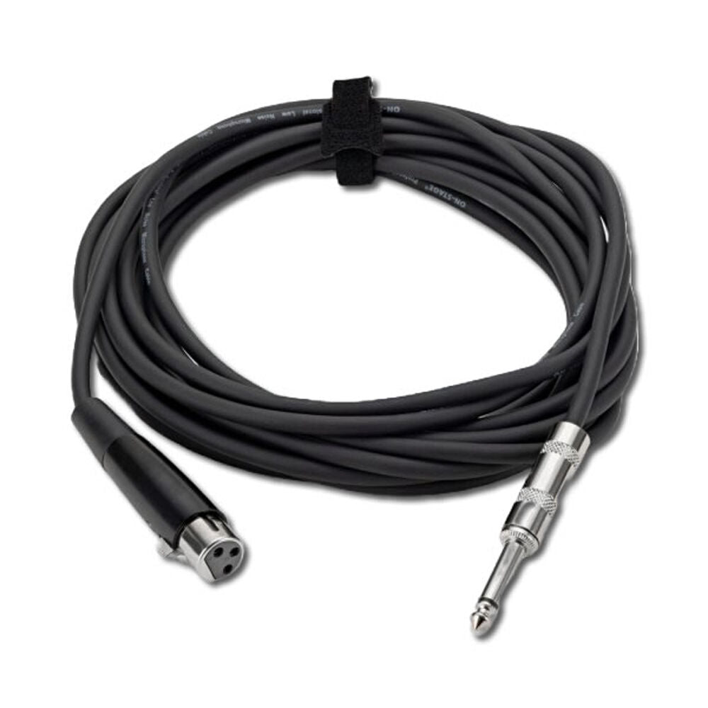 On-Stage 20ft Microphone Cable (1/4" TS to XLR Female) with Velcro Strap — view 2