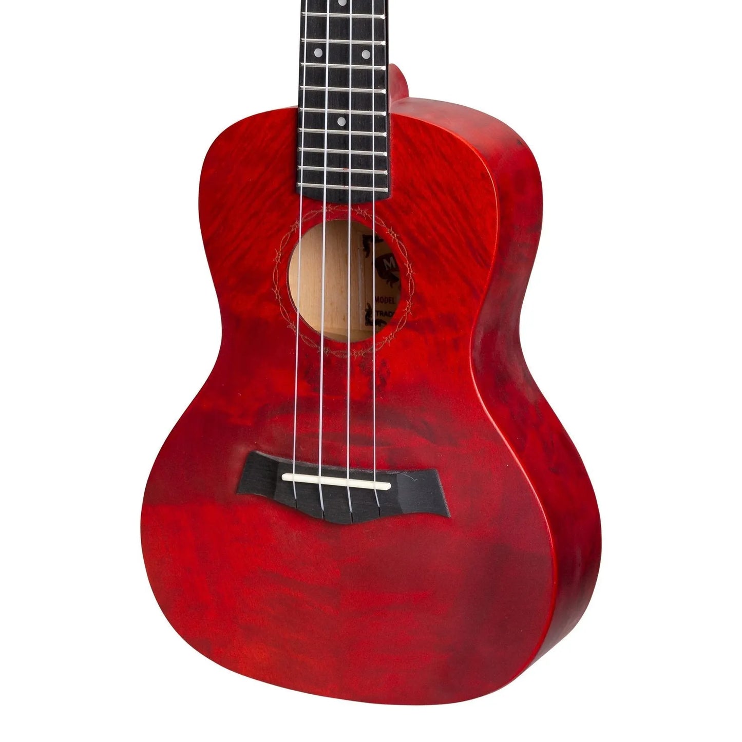 Mojo Traditional Series Quilted Maple Concert Ukulele MCU-03-RED with Padded Gig Bag — view 4