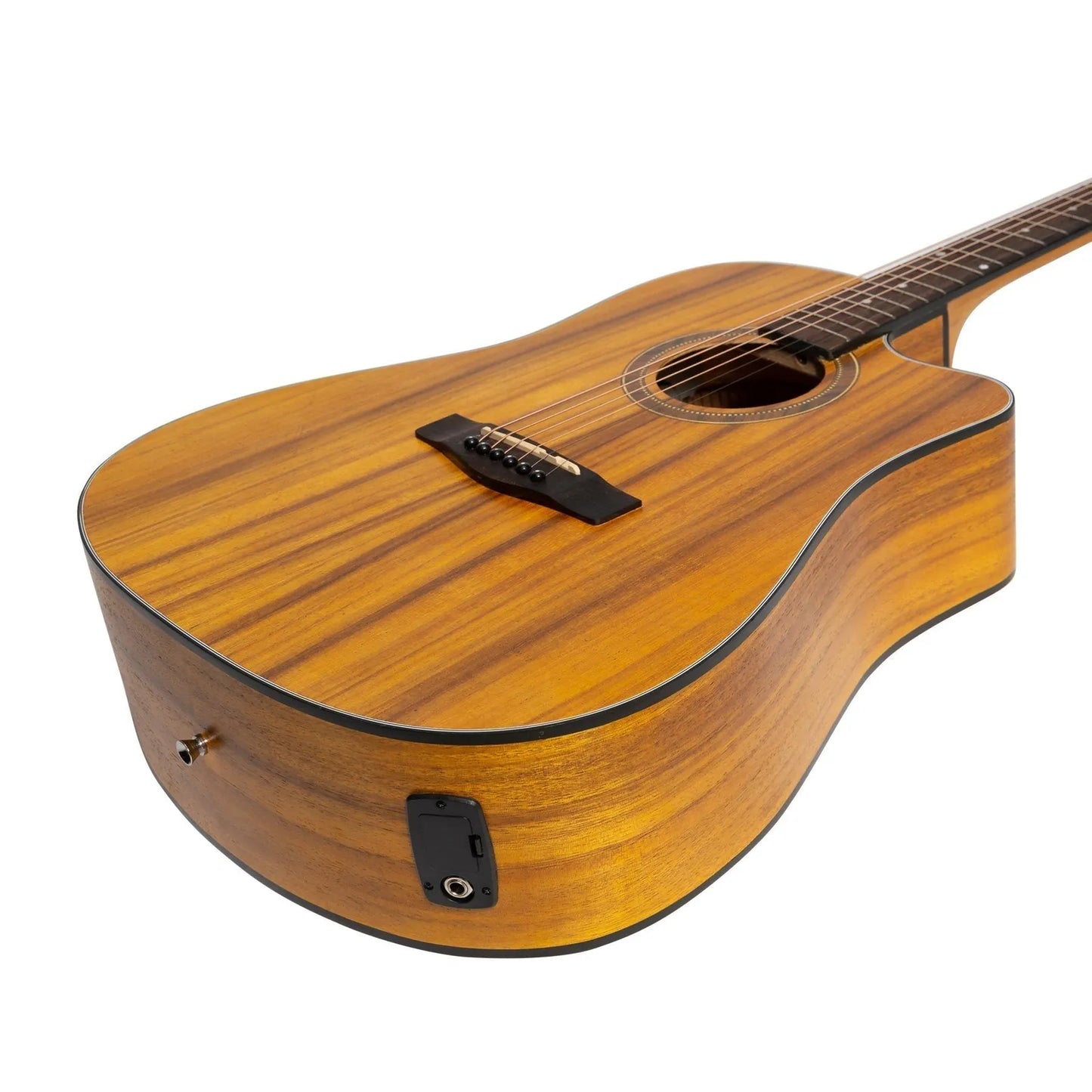 Martinez MDC-41 Dreadnought Cutaway Acoustic-Electric Guitar Koa Natural Satin — view 6