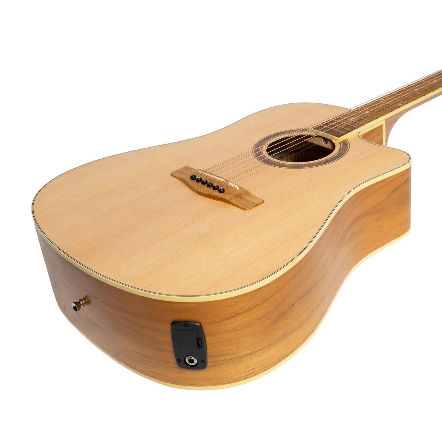 Martinez MDC-41 Dreadnought Cutaway Acoustic-Electric Guitar - Spruce/Jati-Teakwood — view 6