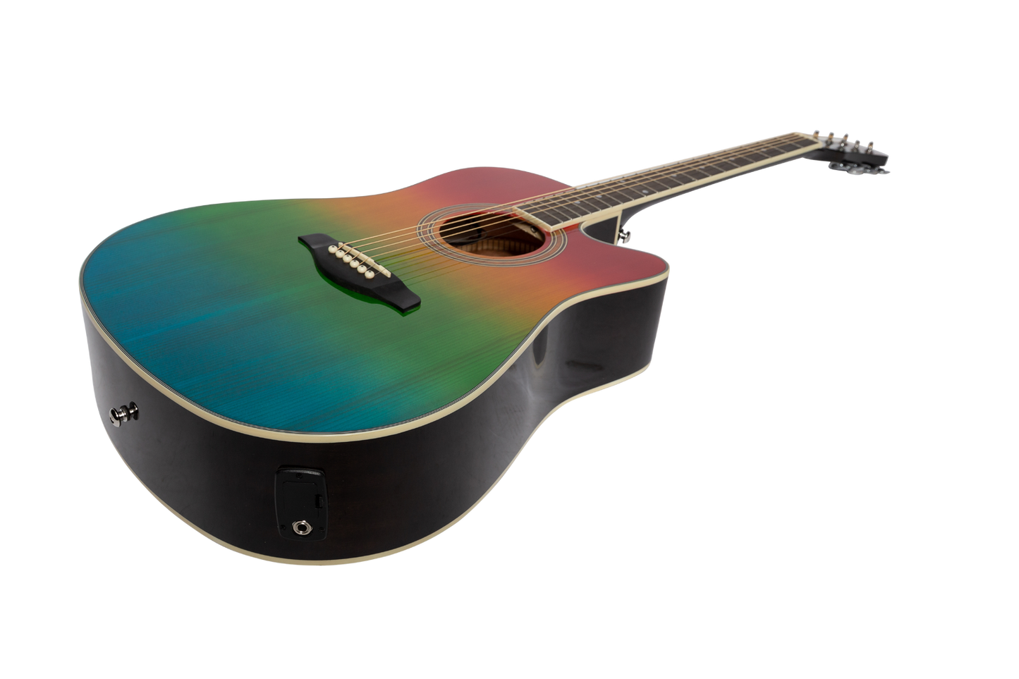 Martinez MDC-41G-MUCL Dreadnought Acoustic Guitar, Cut-away Gloss Finish, Rainbow Gloss, 6 Strings, Right Handed, 1 Year Warranty — view 2