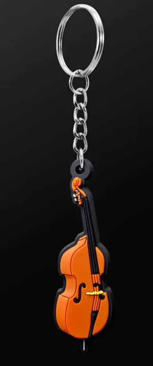 Musician Designer Double Bass Keyring - 3D PVC Keychain, Durable, Gift Envelope, Perfect for Keys, Instrument Case, Gig Bag, Backpack