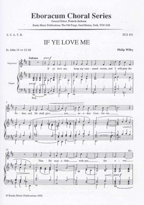 If Ye Love Me SSATB