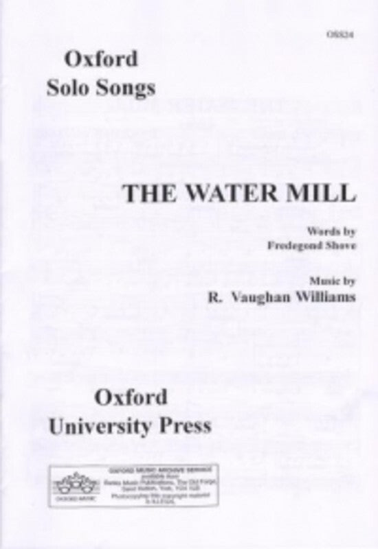 Vaughan Williams - Water Mill Low Voice In C (Archive)