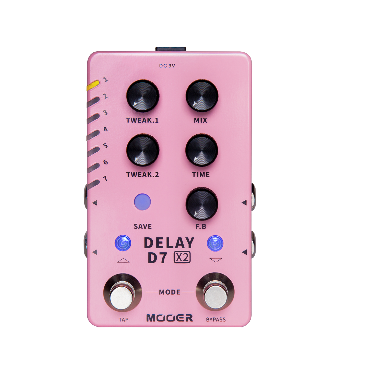 Mooer D7 X2 Dual Footswitch Stereo Delay Guitar Effects Pedal with 14 Delay Effects