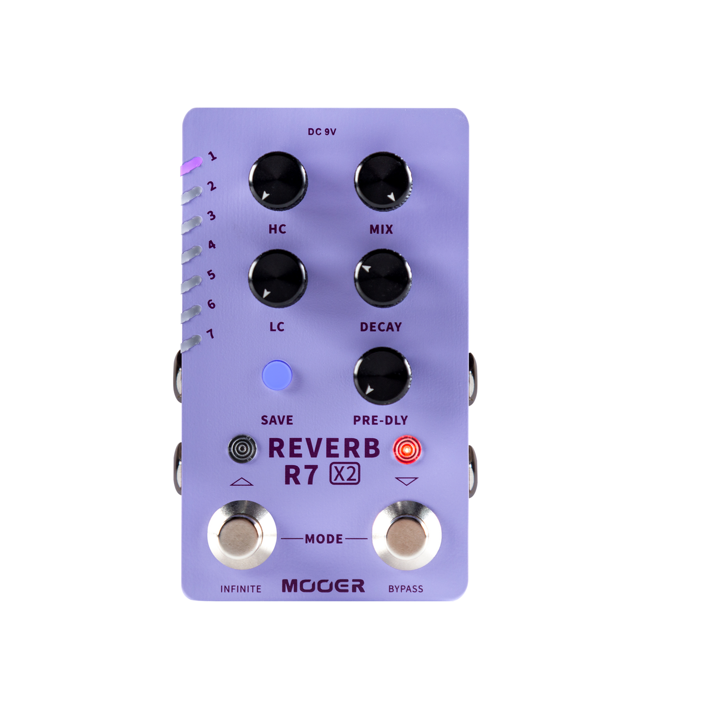 Mooer R7 X2 Dual Footswitch Stereo Reverb Guitar Effects Pedal with 14 Reverb Types and Preset Function