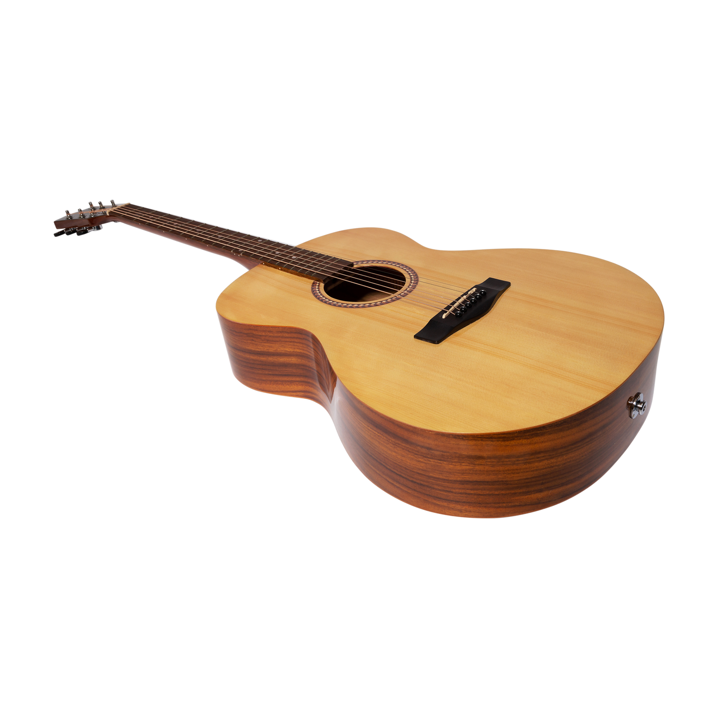 Martinez MF-25PG-NST Acoustic-Electric Small Body Guitar Natural Gloss Spruce/Koa 6-String — view 3