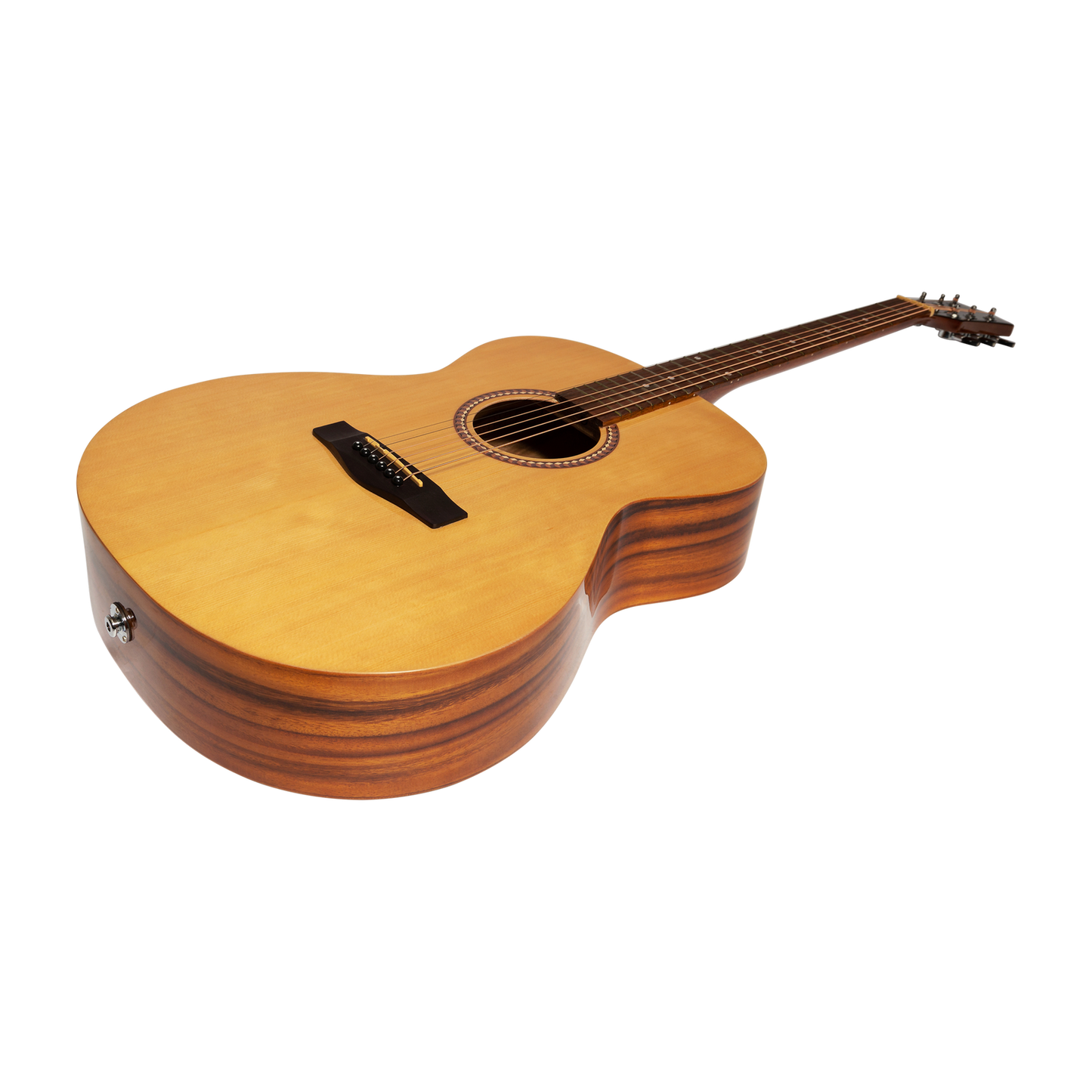 Martinez MF-25PGL-NST Acoustic-Electric Gloss Small Body Left Handed Guitar (Spruce/Koa) — view 3
