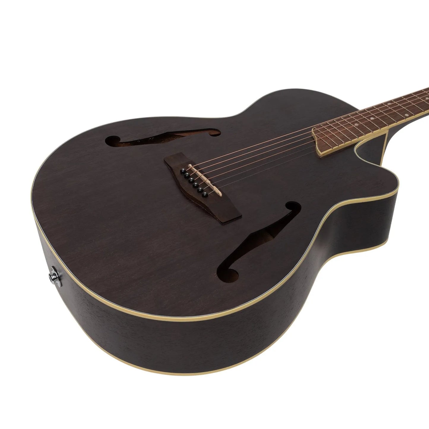 Martinez MJH-3CP-BLK Jazz Hybrid Acoustic-Electric Small Body Guitar Black — view 6