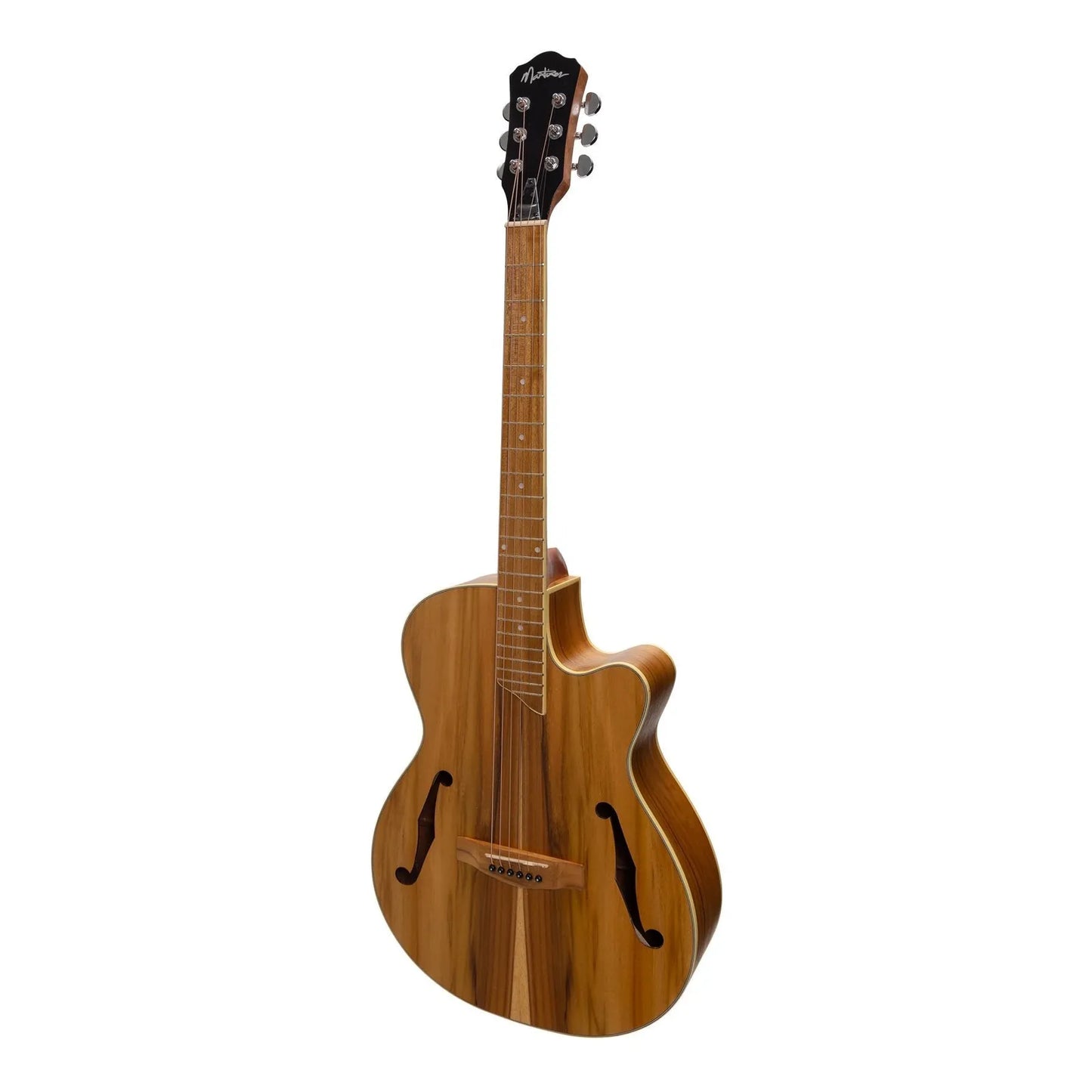 Martinez MJH-3CP-JTK Jazz Hybrid Acoustic-Electric Small Body Guitar - Natural Finish, Jati-Teakwood, 6 Strings, Right Handed