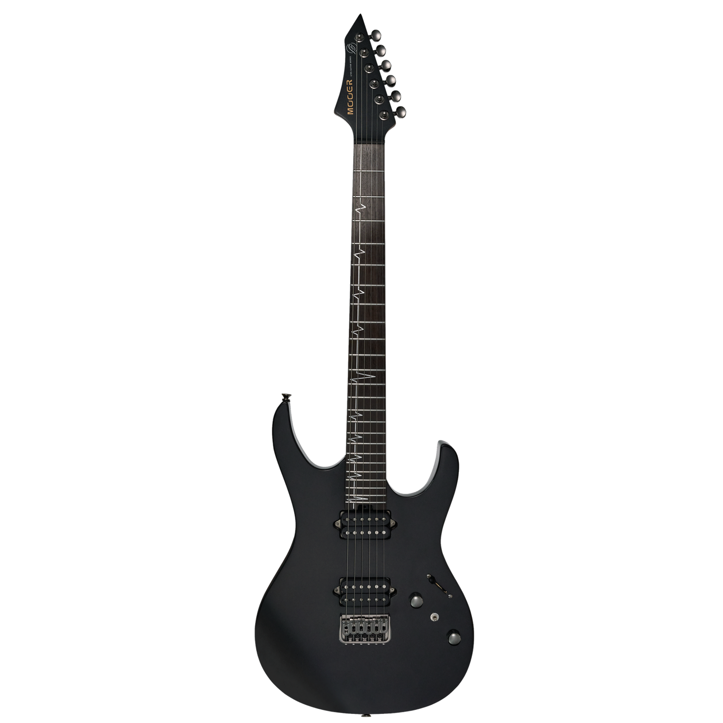 MOOER MMT100 Electric Guitar - Pearl Black, Alder Body, Roasted Maple Neck, 24 Frets, MMT Humbuckers, Locking Tuners, Includes Case