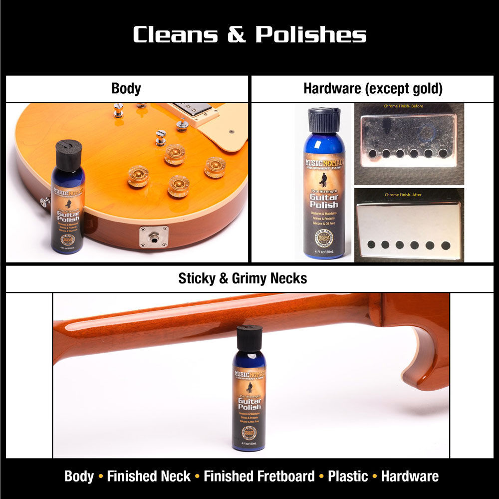 Music Nomad Pro Strength Guitar Polish - 120ml, Silicone Free, Restores Shine, Safe on Gloss Finishes, Removes Oxidation, Eco-Friendly PET Bottle — view 5