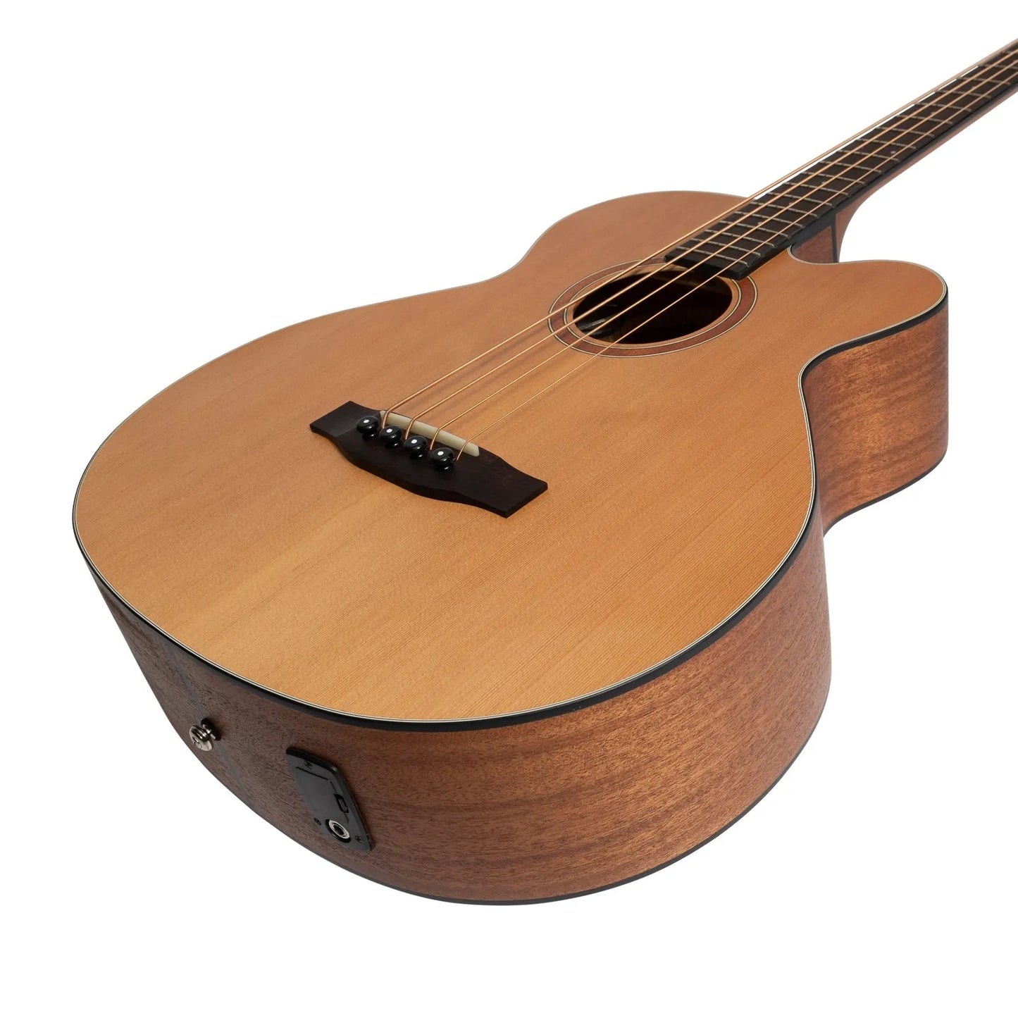 Martinez MNBC-15S-COP Natural Series Solid Cedar Top Acoustic-Electric Cutaway Bass Guitar — view 6