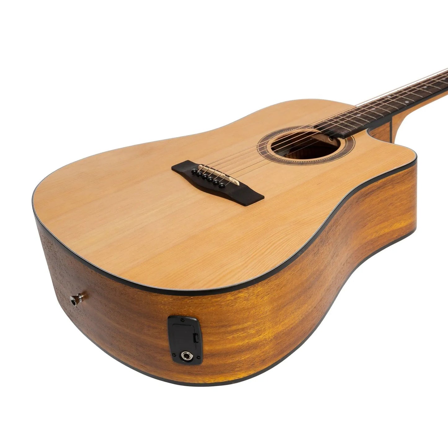 Martinez '41 Series' Dreadnought Cutaway Acoustic-Electric Guitar Pack Natural Satin — view 6