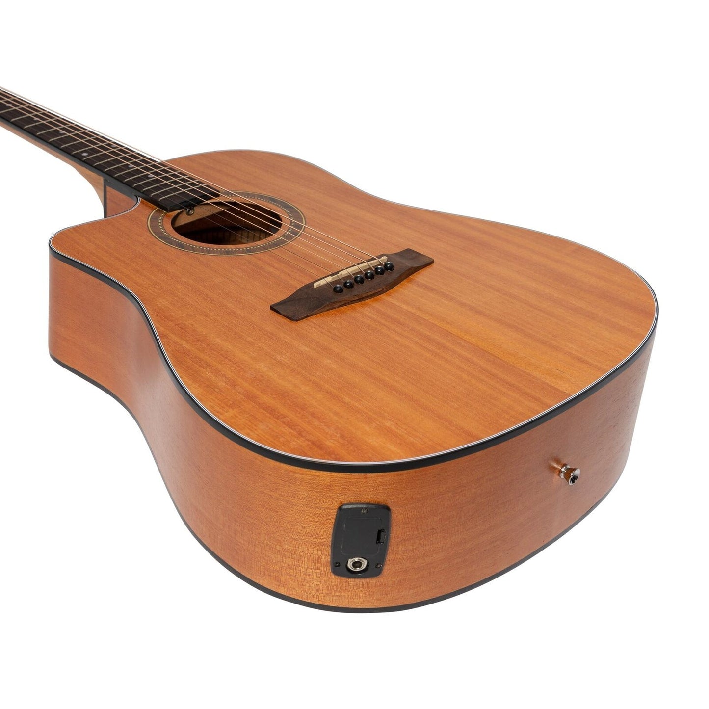 Martinez Left Hand '41 Series' Dreadnought Cutaway Acoustic-Electric Guitar Pack - Mahogany — view 6