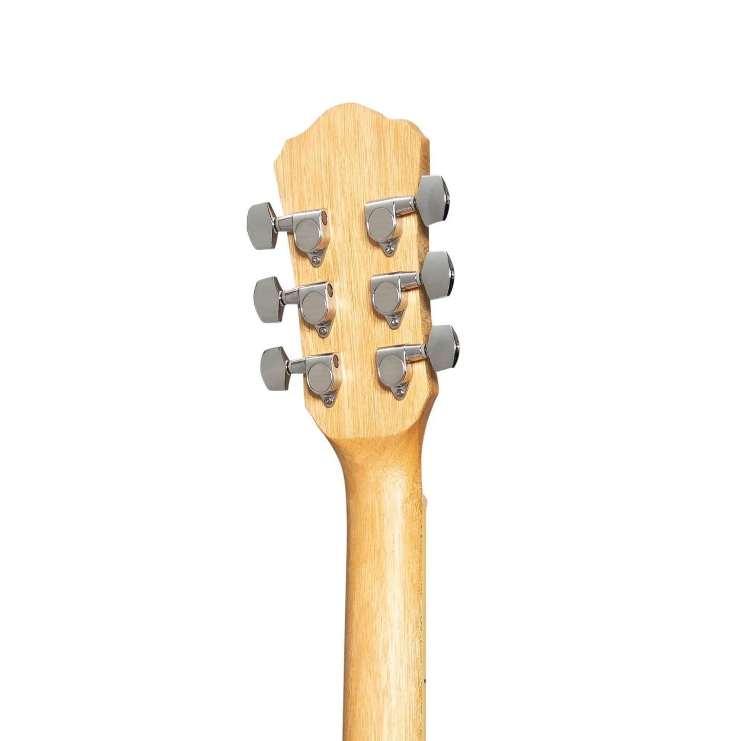 Martinez '41 Series' Folk Size Acoustic Guitar Pack with Built-in Tuner, Natural Finish, Includes Gig Bag, Picks, and Strap — view 6