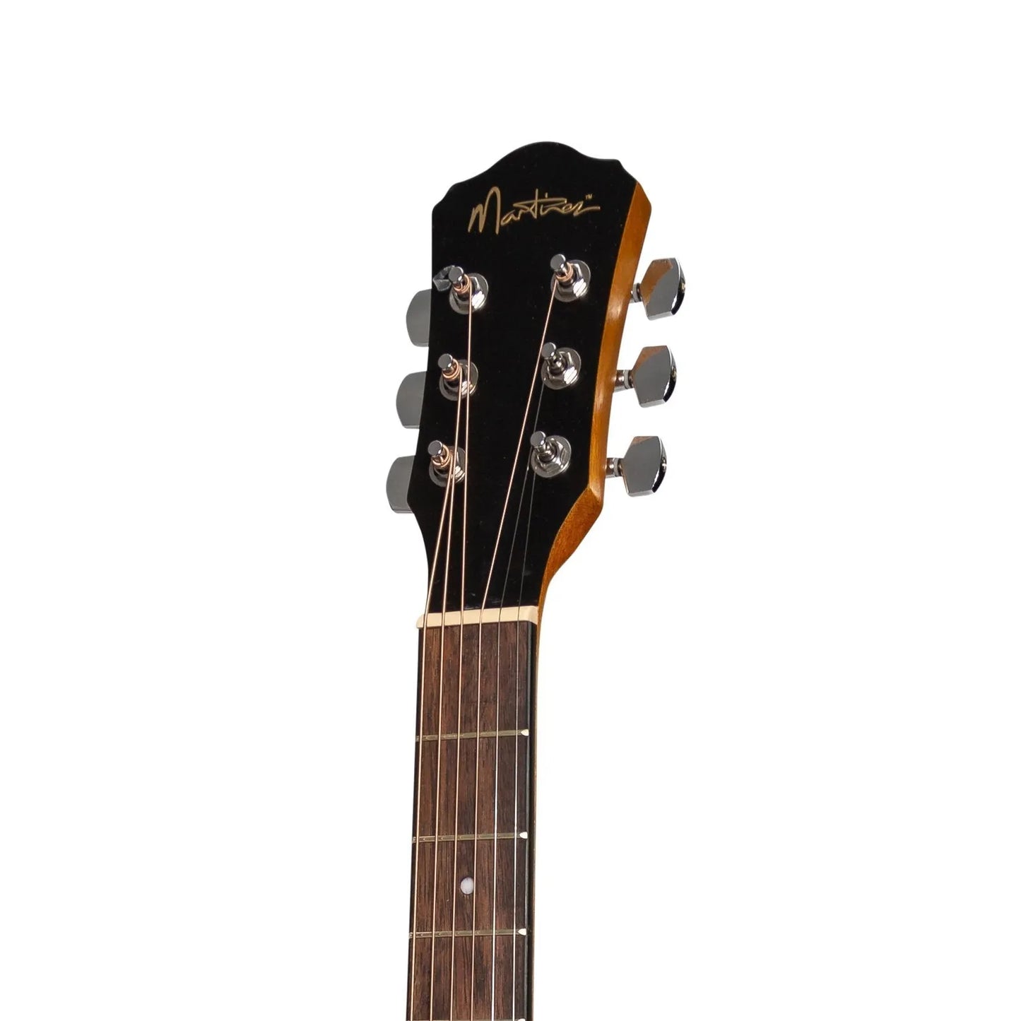 Martinez '41 Series' Folk Size Acoustic Guitar Pack with Built-in Tuner, Koa, Natural Finish, Includes Gig Bag, Picks, and Strap — view 6