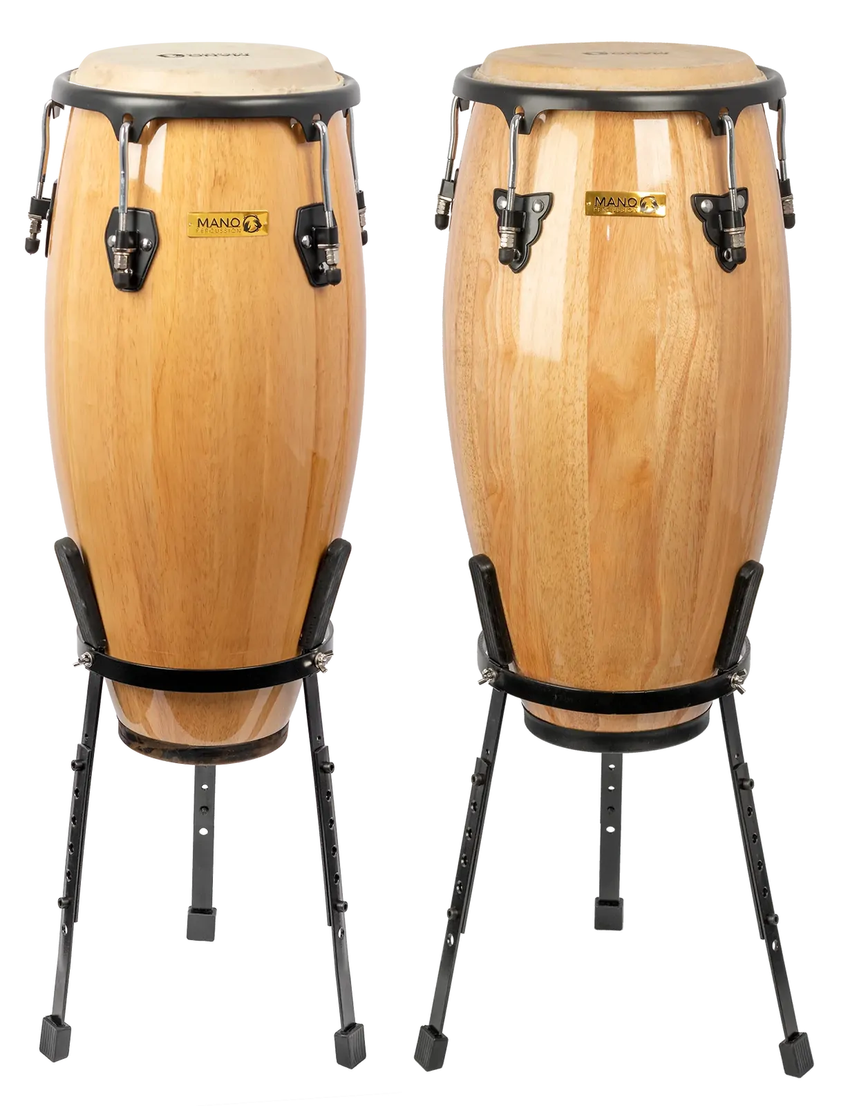 Mano Percussion 10/11 Inch Congas with Basket Stands - Natural Finish