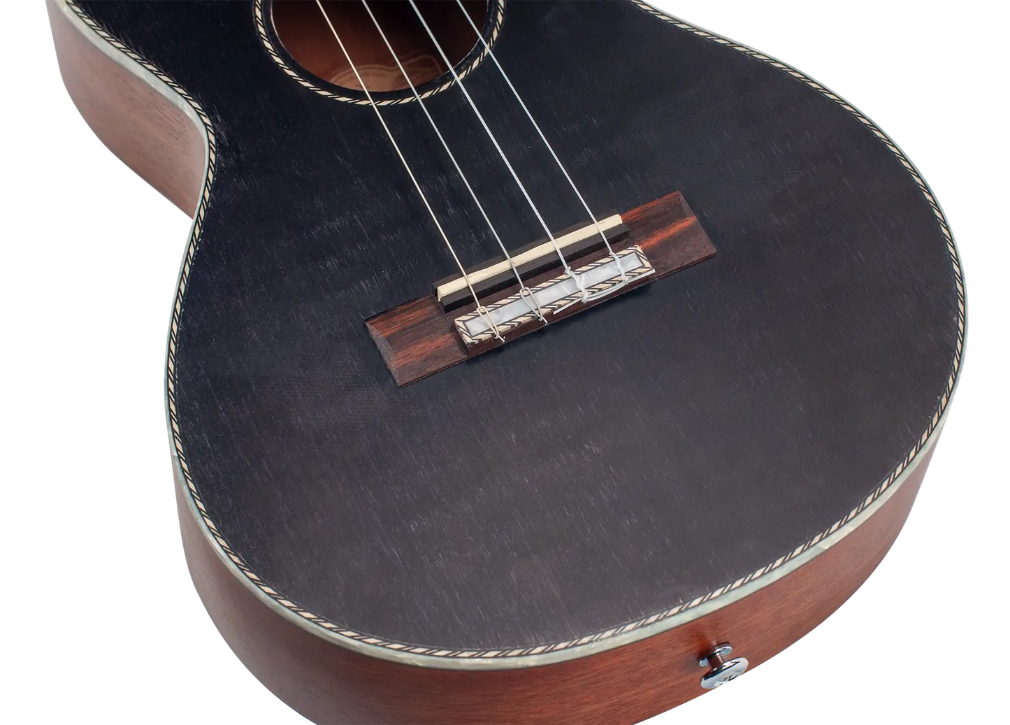 Mahalo Pearl Series Baritone Ukulele MP4BK Transparent Black Satin Top — view 5