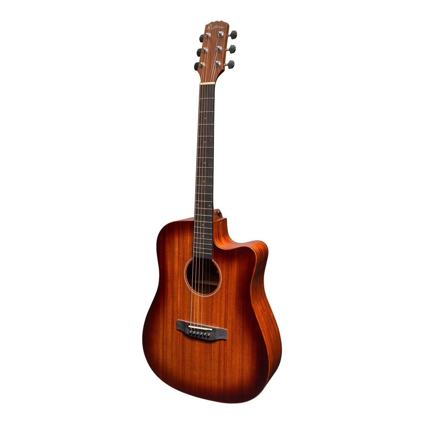 Martinez 'Southern Star' Series Mahogany Solid Top Acoustic-Electric Dreadnought Cutaway Guitar (Satin Sunburst)