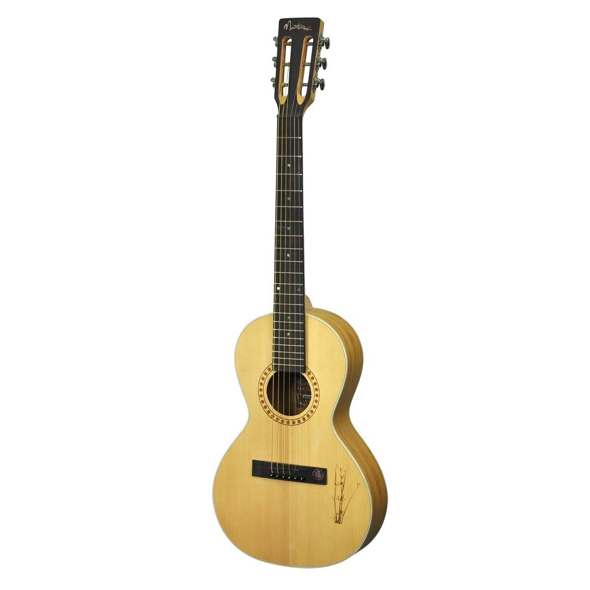 Martinez 'Eco Series' Spruce Solid Top Parlour Guitar with Pickup & Gig Bag